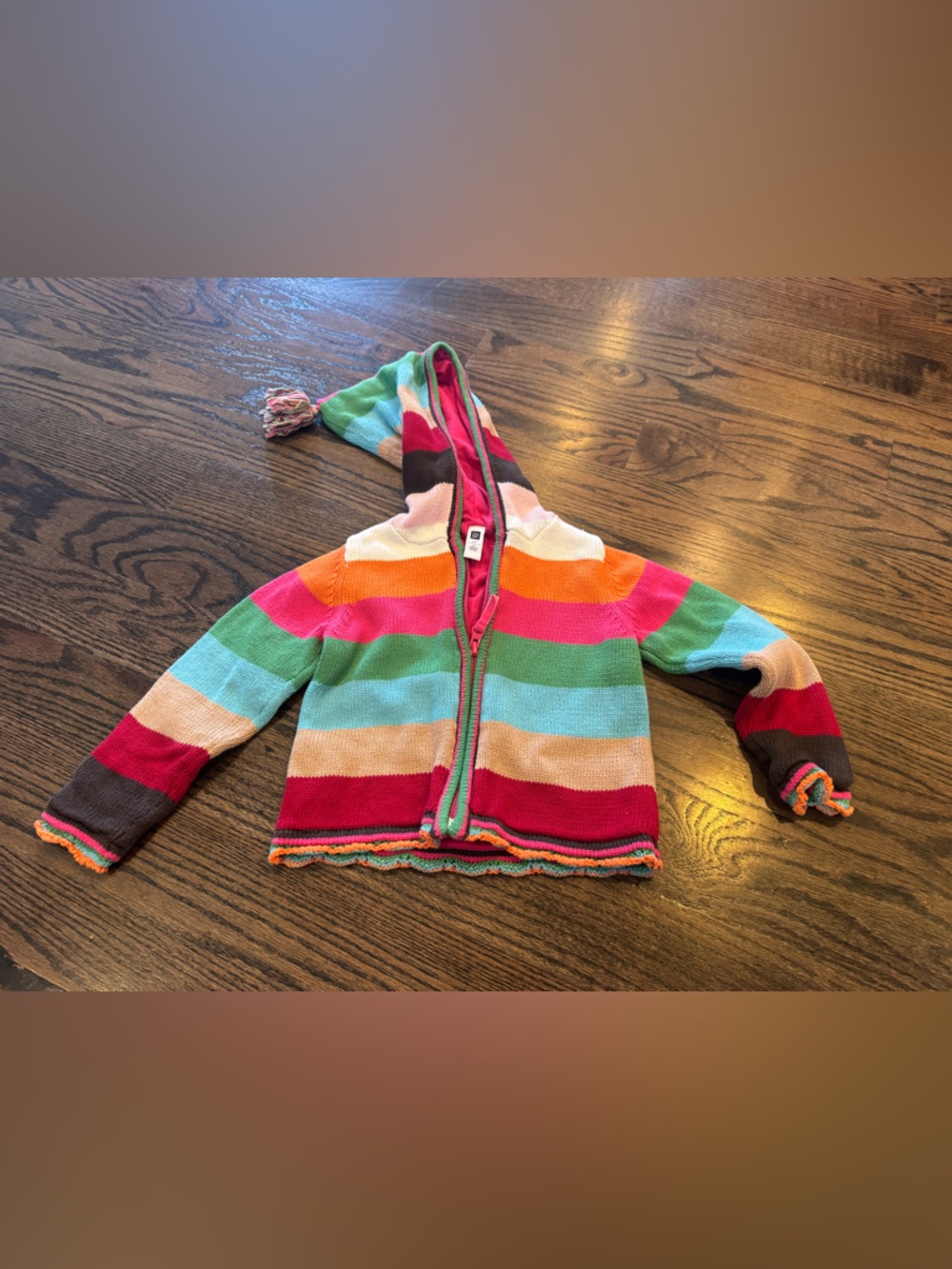 GAP Factory Multicolor Striped Hooded Sweater lined Jacket